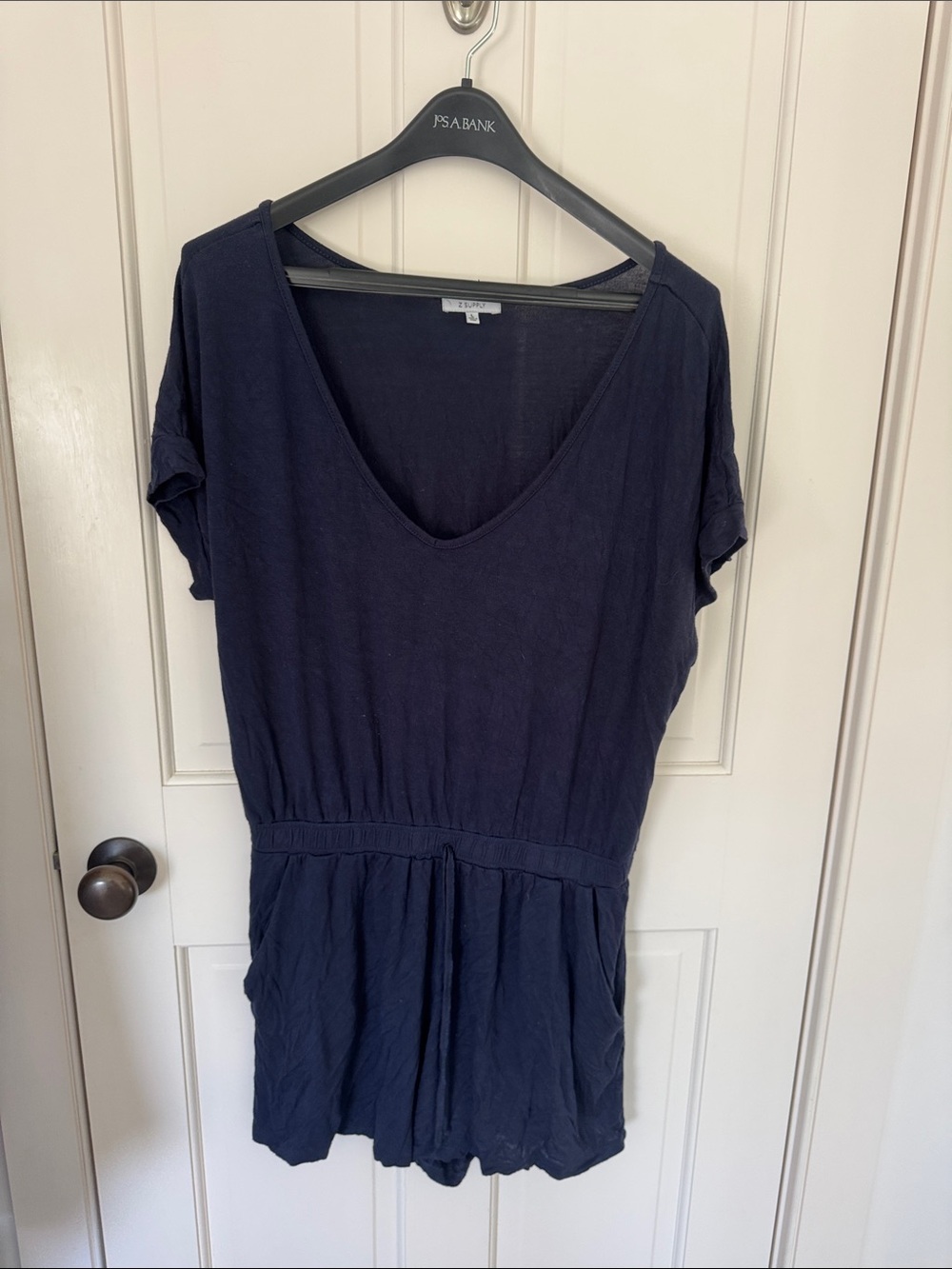 Z SUPPLYDeep Navy V-Neck Short Sleeve Casual Romper | L